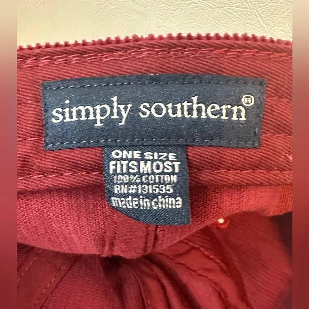 Simply Southern Burgundy Dark Red Corduroy YEE HAW Adjustable Baseball Cap Hat